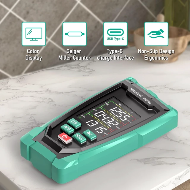 Alt view image 4 of 7 - Mastfuyi Nuclear Radiation Detector,Geiger Counter,Beta Gamma Xray Tester | Portable Rechargeable Radiation Monitor,Real-Time Value Detection,Ideal for Home,Lab, Outdoor & Environmental Safety