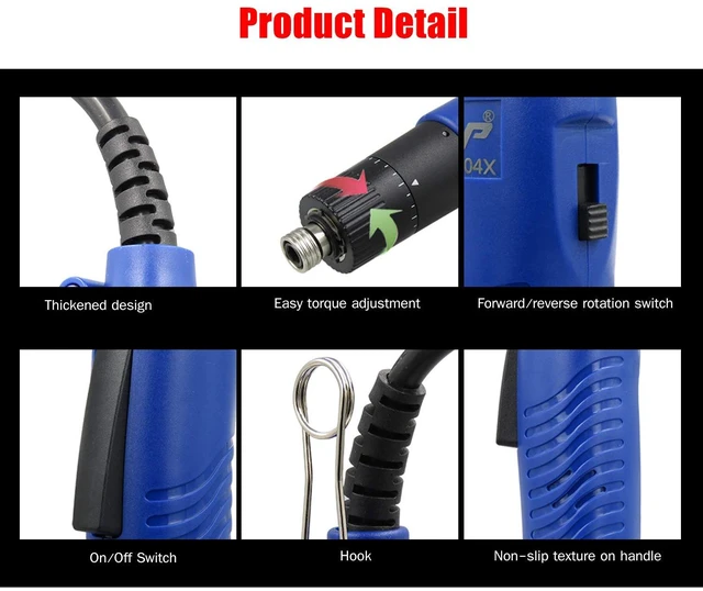 Alt view image 5 of 7 - VISLONE AC 110V Electric Screwdriver Handheld Corded Electric Screw Driver Adjustable Torque 1/4-in Screw Bit Diameter Repair Tool