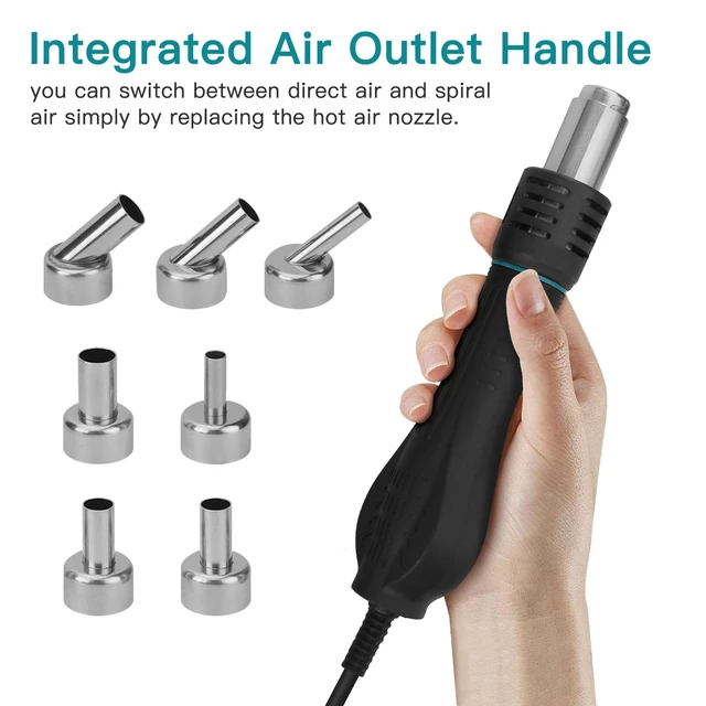 Alt view image 4 of 7 - 868D Hot Air Rework Station 700W Digital Display High Power with 7 Hot Air Nozzles Adjustable temperature and Air Volume, Automatic Sleep Function