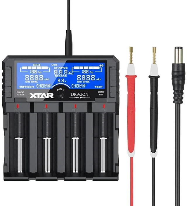 Main image of XTAR Dragon VP4L Plus Professional 18650 Capacity Tester Universal 18650 Charger for Rechargeable Batteries Li-ion 21700 26650 14500 16340 Ni-MH AA AAA D with USB Output and Battery Repair Function