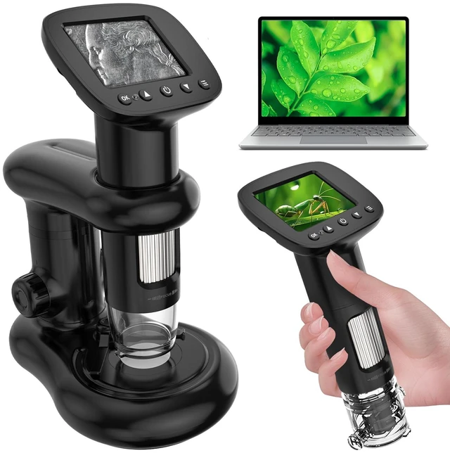 Main image of Bysameyee Digital Microscope with 2inch IPS Screen, HD 1080P Handheld Pocket Microscope Comes with 32GB SD Card