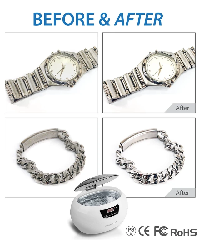 Alt view image 2 of 7 - Fosmon 600ML 42kHz Ultrasonic Cleaner with Digital Timer | Stainless steel tank, 18 preset cycles, professional cleaner for dentures/retainers/mouth guards/jewelry, digital timer.