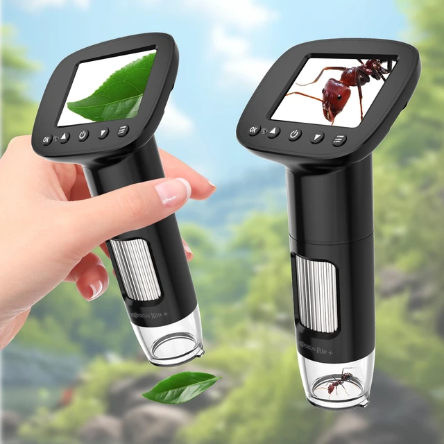 Alt view image 7 of 7 - Bysameyee Digital Microscope with 2inch IPS Screen, HD 1080P Handheld Pocket Microscope Comes with 32GB SD Card