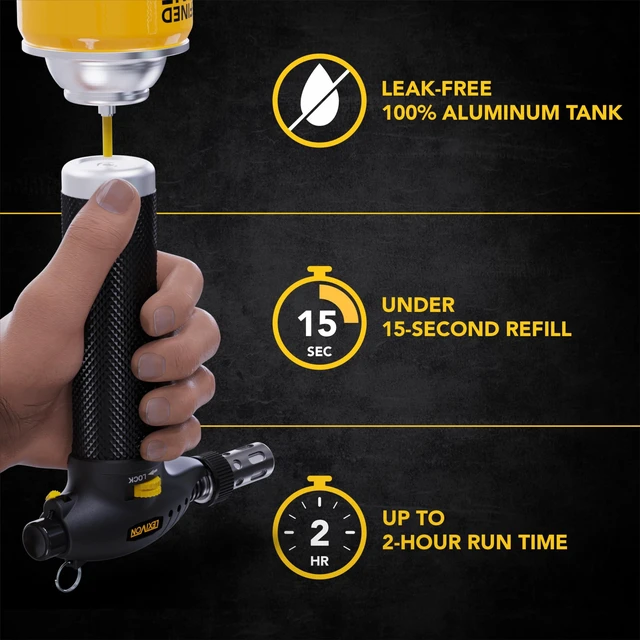 Alt view image 4 of 7 - LEXIVON Butane Torch Multi-Function Kit | Premium Self-Igniting Soldering Station with Adjustable Flame | Pro Grade 125-Watt Equivalent (LX-771)