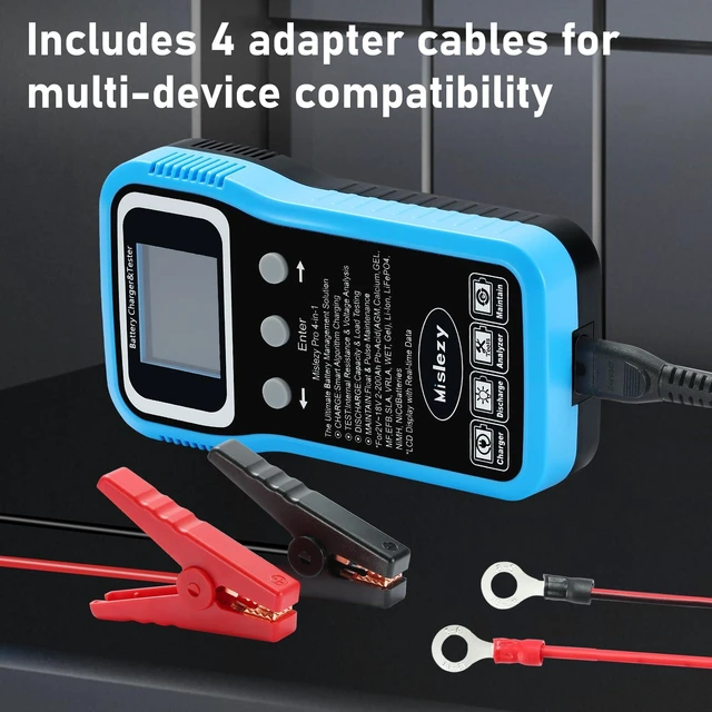 Alt view image 4 of 7 - 6V 12V 24V All-in-One Smart Battery Charger, Maintainer, Tester, Desulfator & Load Discharger,Color LCD Display,Battery Equalization for Car, Truck, Motorcycle, RV, Marine, Li-ion LiFePO4 Pb-Acid NiMH
