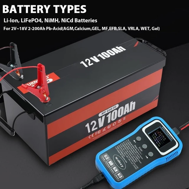 Alt view image 6 of 7 - 6V 12V 24V All-in-One Smart Battery Charger, Maintainer, Tester, Desulfator & Load Discharger,Color LCD Display,Battery Equalization for Car, Truck, Motorcycle, RV, Marine, Li-ion LiFePO4 Pb-Acid NiMH