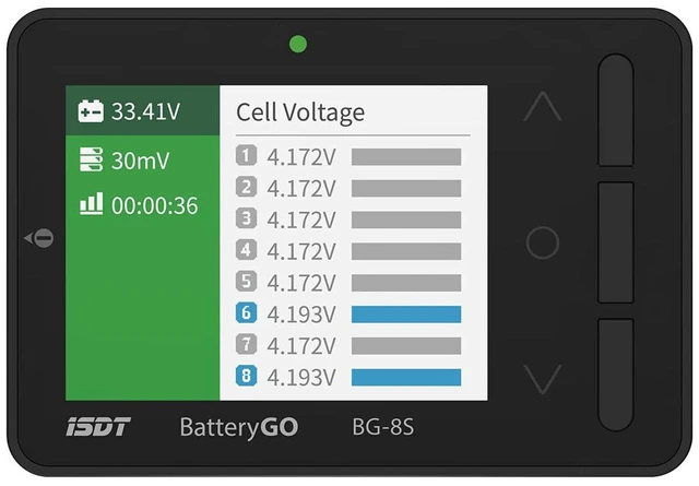 Main image of ISDT BG-8S BattGo Battery Meter, LCD Display Digital Battery Capacity Checker Balancer Tester for NiMH,LiPo,Life,Li-ion,Nicd