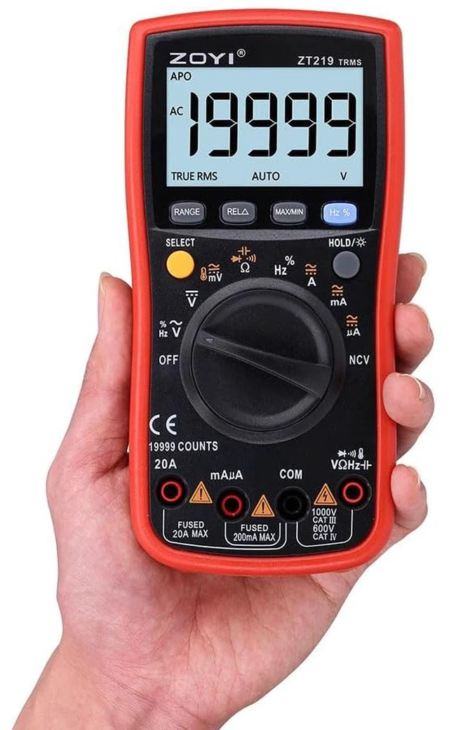 Alt view image 4 of 7 - ZOYI ZT219 True RMS Digital Multimeter 19999 Counts, Auto ranging NCV, Temperature, Capacitance, Frequency Duty Cycle Tester, with Backlight Data Hold