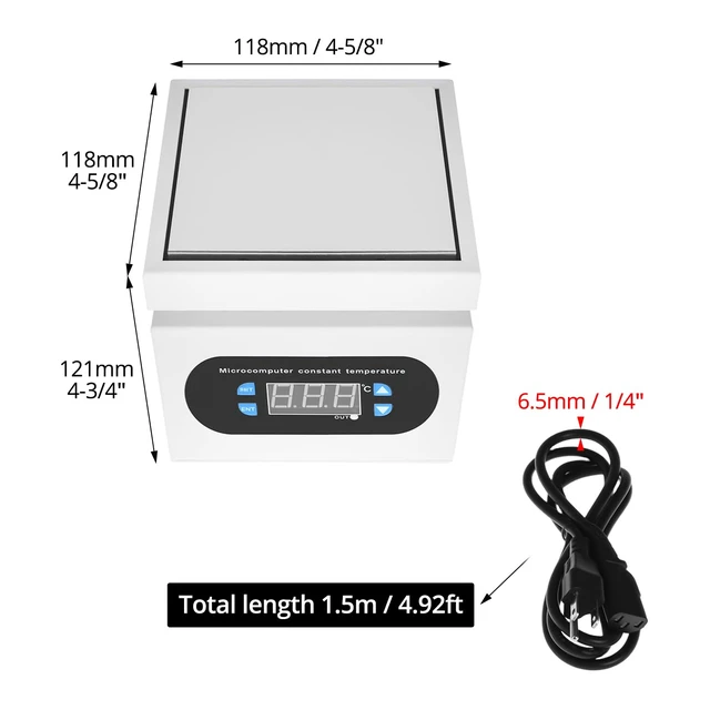 Alt view image 6 of 7 - QWORK Soldering Hot Plate, 110V 360W Soldering Station with Digital Display Electric Preheat Rework Heater Lab for Precision Heating (30°C to 400°C)