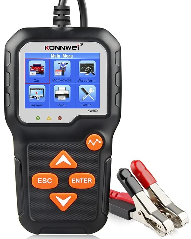 Main image of KONNWEI KW650 6V 12V Car Battery Tester, 100-2000 CCA Battery Load Tester Automotive Battery and Alternator Tester for Vehicles/Marine/Motorcycle/Lawn Mover