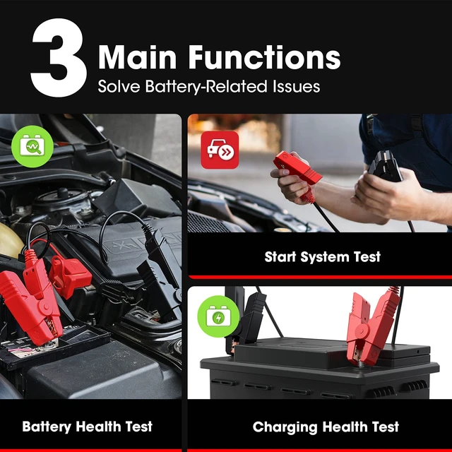 Alt view image 3 of 7 - LAUNCH X431 BST360 Car Battery Tester, 6V 12V Battery Load Tester | Auto Alternator Analyzer for CCA/AGM/GEL, Bluetooth Connection, Compatible with Android/iPhone/LAUNCH X431 Diagnostic Tools
