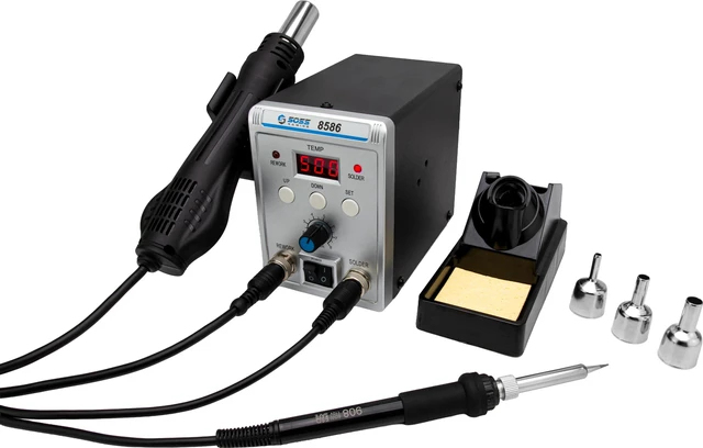 Main image of SOSS GAMING® Hot Air Rework Station - 60W Iron, 700W Hot Air with Digital Display