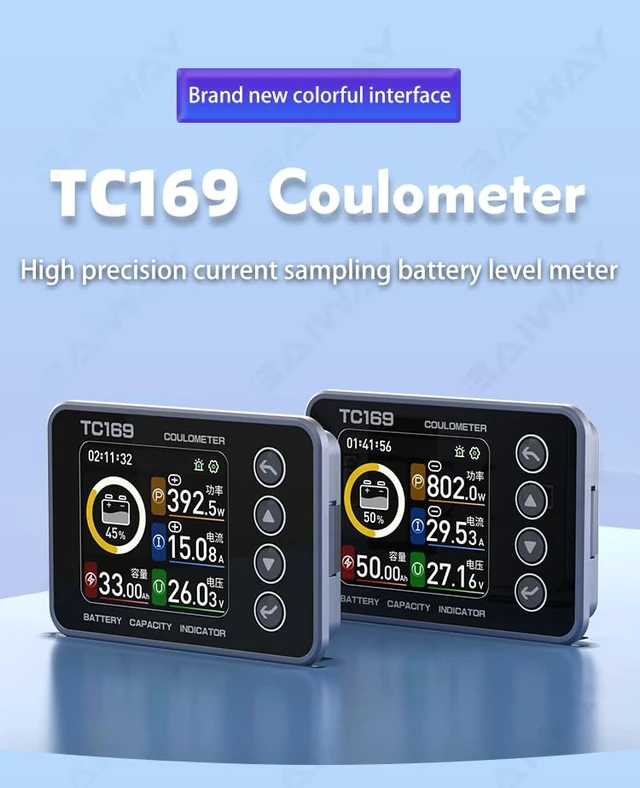 Alt view image 2 of 7 - 6-80V 0-50A 0-200A Universal Car Battery Monitor Voltage Capacity & Charge Discharge Tester Indicator (0-200A)
