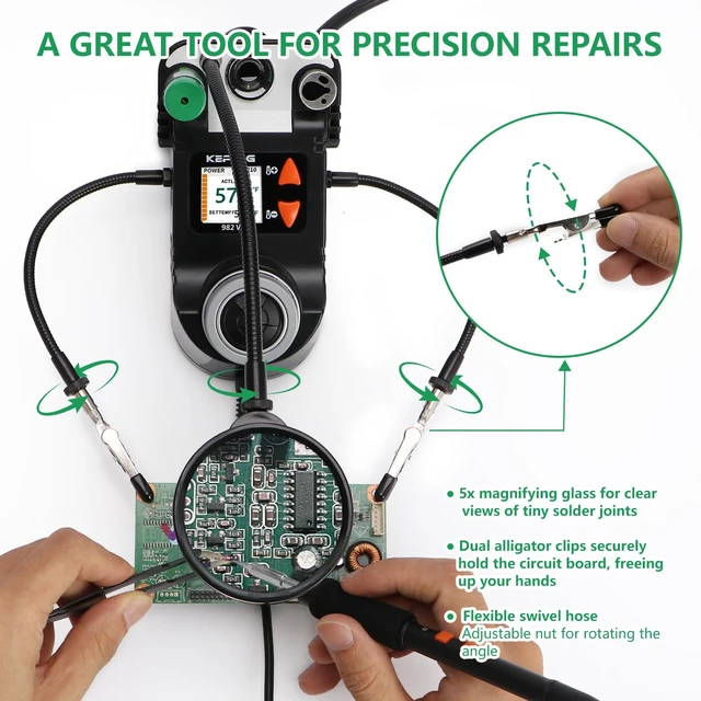 Alt view image 5 of 7 - KEPIOG C210 Precision Soldering Station, Micro Electric Soldering Iron Kit | Mini LCD Soldering Iron with 5S Heat-up, 194842, Featuring PID Temperature Control and an Automatic Sleep Function