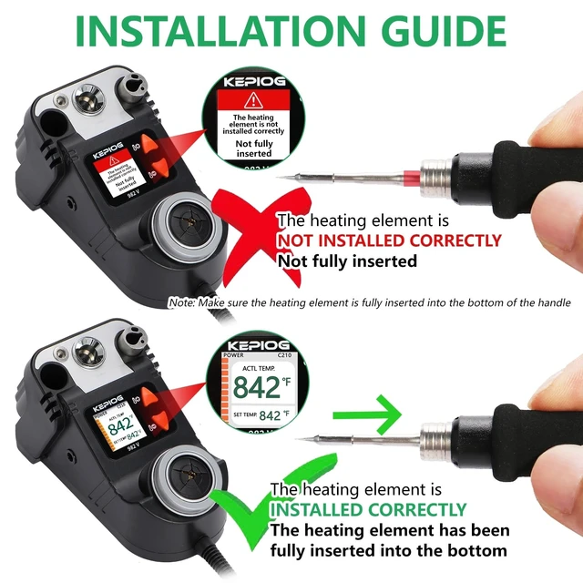 Alt view image 7 of 7 - KEPIOG C210 Precision Soldering Station, Micro Electric Soldering Iron Kit | Mini LCD Soldering Iron with 5S Heat-up, 194842, Featuring PID Temperature Control and an Automatic Sleep Function
