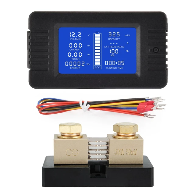 Main image of CGELE DC Multifunction Battery Monitor Meter with Shunt,0-200V,0-500A, LCD Display Digital Current Multimeter Voltmeter Ammeter for Cars RV Solar,Widely Applied to 12V/24V/48V RV/Car Battery