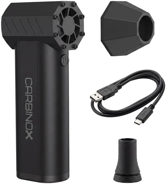Main image of CARBINOX Powerblast Pro Compressed Air Duster, Electric Air Blower for PC | Cordless, USB-C rechargeable, 4 speeds including a 130,000 RPM turbo mode, LED light, for keyboards, computers and cars