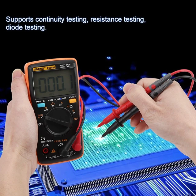 Alt view image 7 of 7 - AN8008 True rms Digital Multimeter AC DC Voltage Ammeter Current Ohm Meter