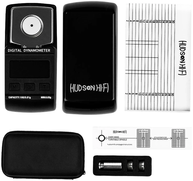 Main image of Hudson Hi-Fi Turntable Cartridge Alignment Kit - The Audiophile Purists Perfected 3-Piece LP Cartridge Setup Set. Accuracy Optimized Digital Scale, Azimuth Ruler, Protractor - Rich Pure Sonic Sound