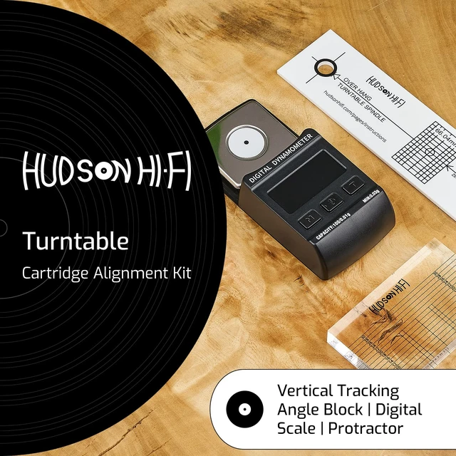 Alt view image 2 of 7 - Hudson Hi-Fi Turntable Cartridge Alignment Kit - The Audiophile Purists Perfected 3-Piece LP Cartridge Setup Set. Accuracy Optimized Digital Scale, Azimuth Ruler, Protractor - Rich Pure Sonic Sound