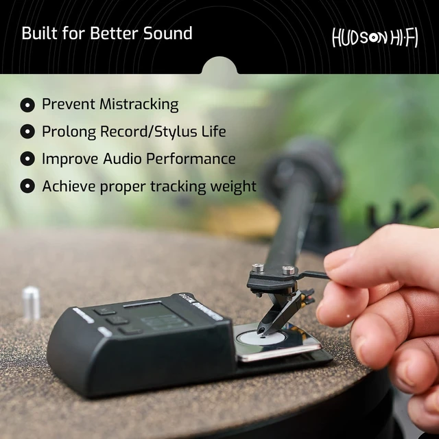 Alt view image 4 of 7 - Hudson Hi-Fi Turntable Cartridge Alignment Kit - The Audiophile Purists Perfected 3-Piece LP Cartridge Setup Set. Accuracy Optimized Digital Scale, Azimuth Ruler, Protractor - Rich Pure Sonic Sound