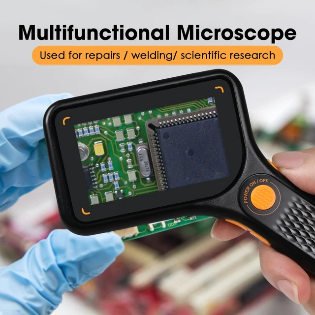 Alt view image 6 of 7 - Digital Microscope Handheld 500X with 3.0" IPS Screen, Autofocus, 8GB TF Card, Portable USB Microscope Coin Magnifier with 8 LED Lights for Photo and Video, Windows/MacOS Recording & Transmission