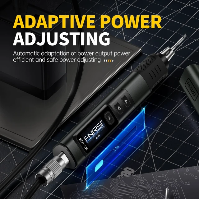 Alt view image 5 of 7 - FNIRSI HS-02B 100W Corded Micro Soldering Iron Kit | 212-842, Pre-set 3 Groups Temps, Auto Sleep, 3 Pcs 210 Tips, Smart Soldering Iron Pen for Electronics Repair