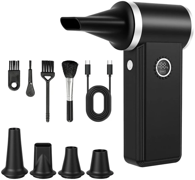 Main image of Efficore Compressed Air Duster, 180000RPM Air Blower, 45W Charge, 4-Speed | Mini Cordless Turbo Fan, Brushless Motor, Electric Duster, 1H Charge, One-tap Control, Deep Clean PC/Keyboard/Car/camera