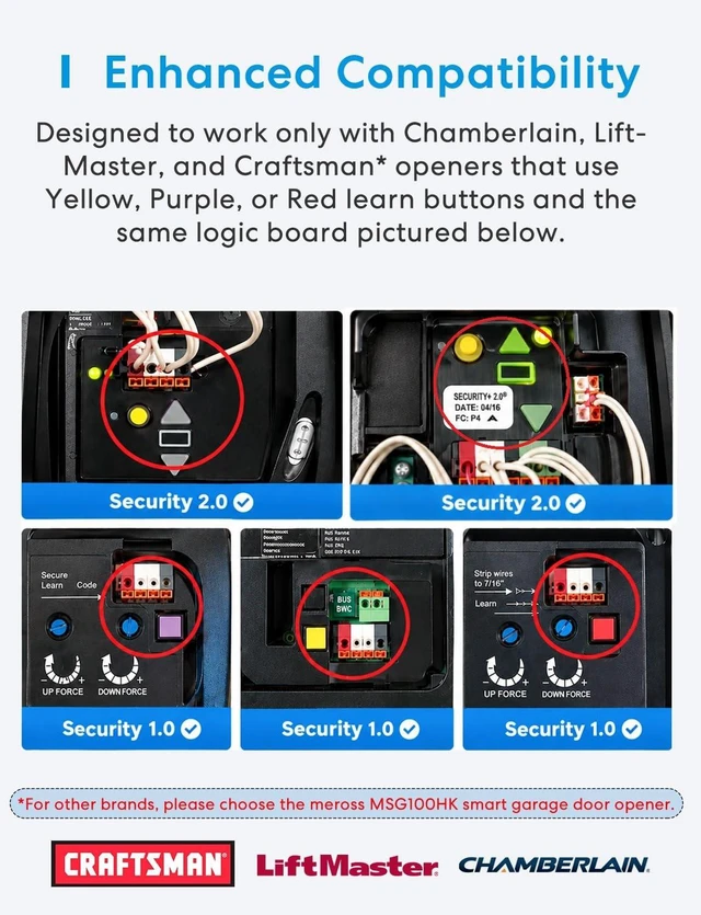 Alt view image 5 of 7 - meross Smart Garage Door Opener Remote, Apple HomeKit Support, MSG150HK | Work with Google, Alexa, SmartThings and CarPlay, App and Voice Control, Auto Close, Enhanced Compatibility