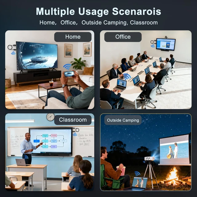 Alt view image 7 of 7 - Wireless HDMI Display Adapter, 4K Decoding 1080P@60Hz Screen Mirroring Cable, Plug and Play No WiFi/App/Bluetooth, 5G Dual Band AirPlay Miracast Dongle for iPhone Android PC to TV Projector Monitor