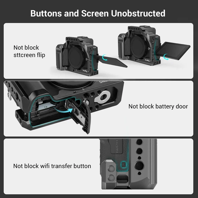 Alt view image 3 of 7 - SmallRig M50 /M50 II /M5 Cage, Aluminum Alloy Video Film Movie Making Rig | with Integrated Grip and NATO Rail for Canon M50 /M50 II /M5 2168C