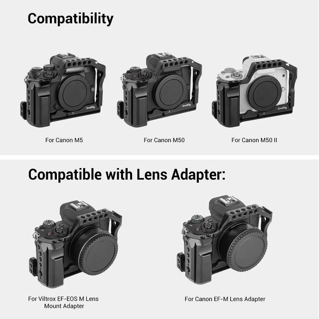 Alt view image 6 of 7 - SmallRig M50 /M50 II /M5 Cage, Aluminum Alloy Video Film Movie Making Rig | with Integrated Grip and NATO Rail for Canon M50 /M50 II /M5 2168C