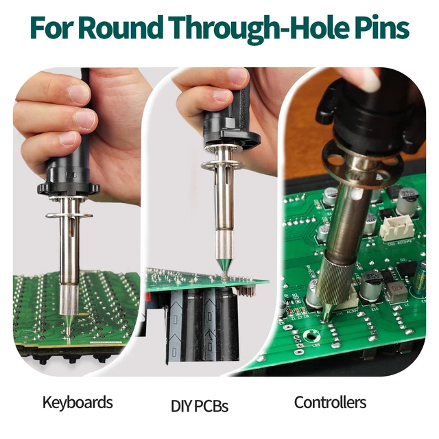 Alt view image 4 of 7 - YIHUA 929D-V Electric Desoldering Iron, One-Hand Solder Sucker Desoldering Pump for Through-Hole PCB Desoldering, Removable Solder Chamber, 1.0mm & 1.2mm & 2.0mm Nozzles, 110-127V