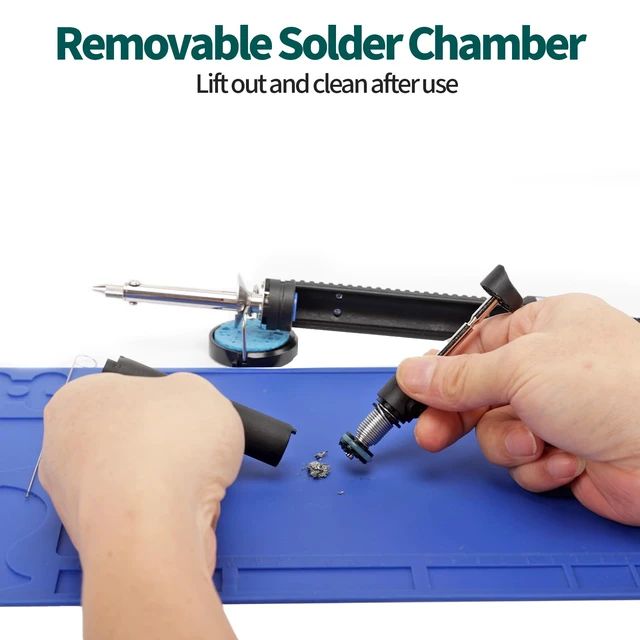 Alt view image 5 of 7 - YIHUA 929D-V Electric Desoldering Iron, One-Hand Solder Sucker Desoldering Pump for Through-Hole PCB Desoldering, Removable Solder Chamber, 1.0mm & 1.2mm & 2.0mm Nozzles, 110-127V