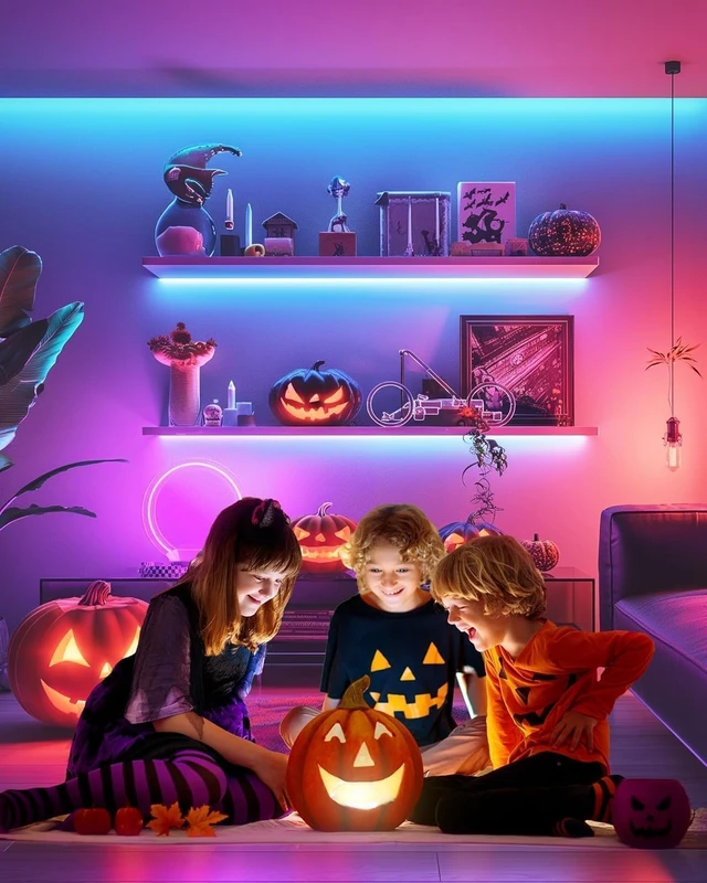 Alt view image 2 of 7 - Cefrank Color Cabinet Lighting, 4pcs 12" Linkable RGB LED Light Bar Kit for Display Cabinet, Smart App & Remote Control, Music Sync, Scene Modes, Multi-Colors