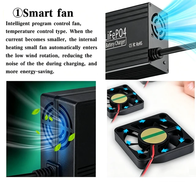 Alt view image 2 of 7 - HERISKEER 24V 10A Lithium Battery Charger 29.2V LiFePO4 Battery Smart Charger with Anderson Connector LED Indicator Special for Lithium 24V LiFePO4 Deep Cycle Rechargeable 30AH-150AH Batteries Charger