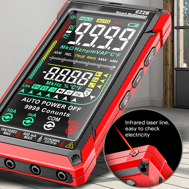Alt view image 2 of 7 - Digital Multimeter Kit Smart Touch Large Screen Rechargeable Digital Tester Fully Automatic Non Burning Ohm Amp Volt Meter