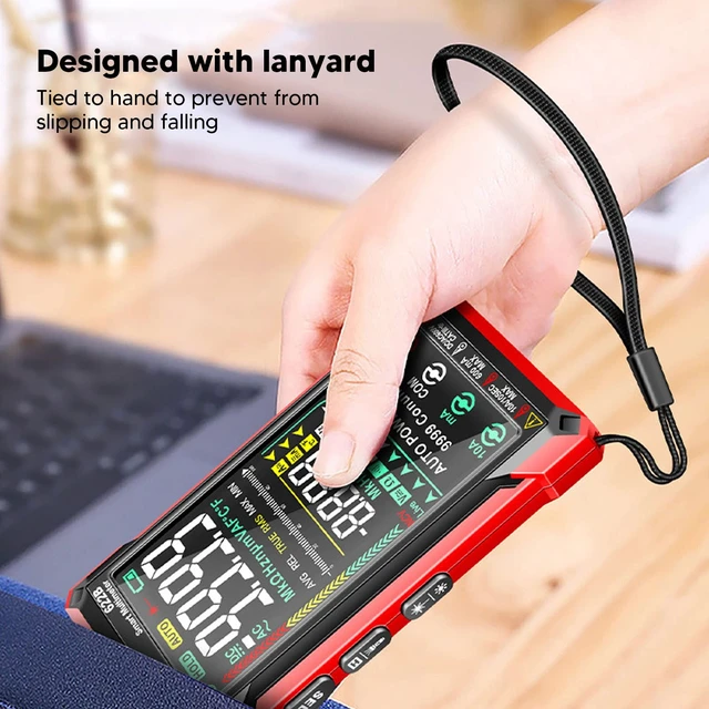 Alt view image 6 of 7 - Digital Multimeter Kit Smart Touch Large Screen Rechargeable Digital Tester Fully Automatic Non Burning Ohm Amp Volt Meter