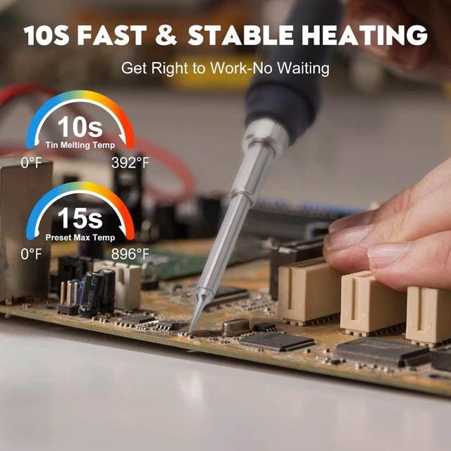 Alt view image 3 of 7 - Cordless Soldering Iron Station for Milwaukee M18 18V Battery(Tool Only) | Fast Heating,Precise Heat Control(392°F-896),OLED Display,Auto Sleep,/ Conversion,Portable Soldering Iron for DIY/Repair