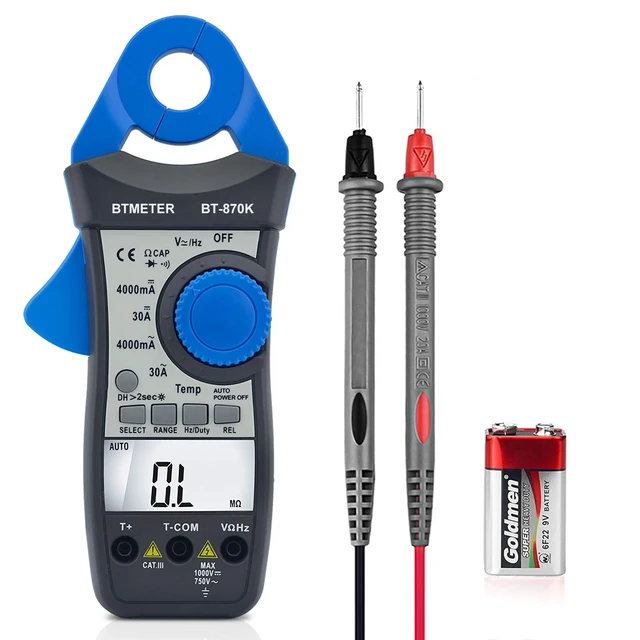 Main image of BTMETER Clamp Multimeter BT-870K, DC AC Digital Voltage Current Meter, Auto Electric DMM Tester Avometer for Volt Amp Ohm Hz Temp Diode Continuity
