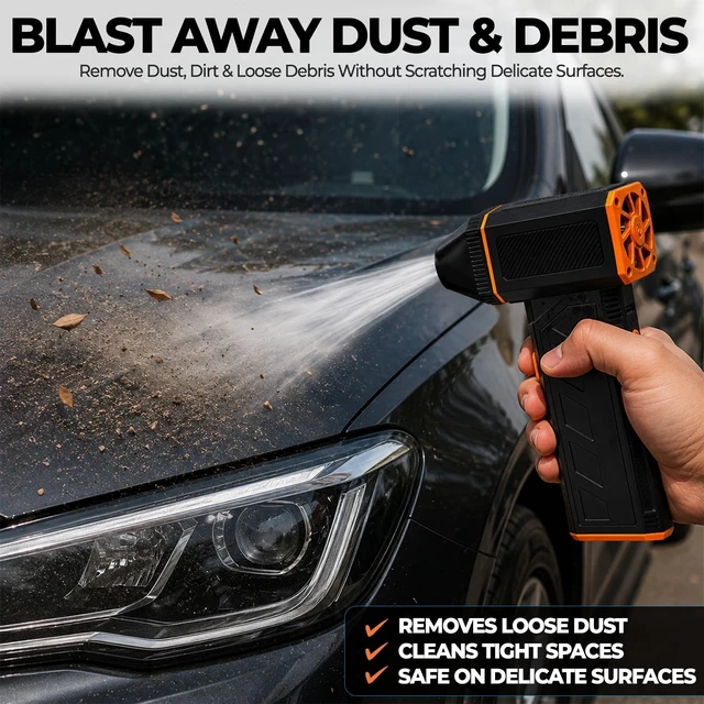 Alt view image 7 of 7 - Krestwood Hub Electric Air Duster | 160,000 RPM Brushless Motor Jet Fan | Cordless Rechargeable Compressed Air Blower for PC, Keyboard, and Car Detailing (Black)