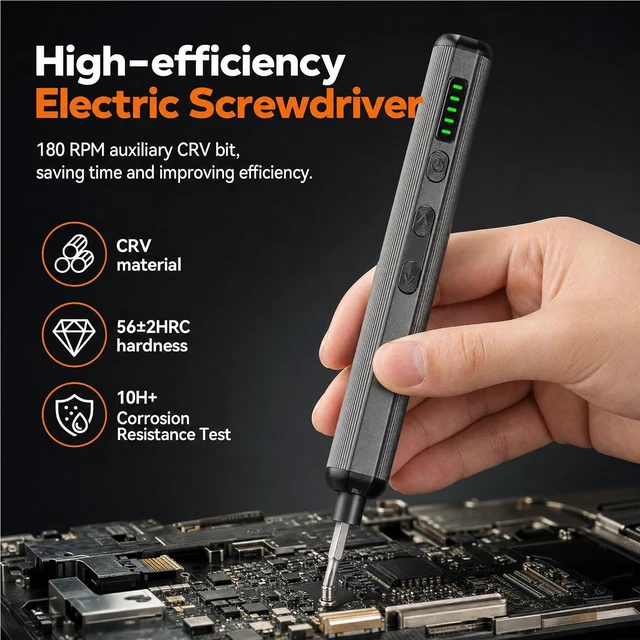 Alt view image 5 of 7 - 138-in-1 Precision Electric Screwdriver Set,Magnetic Electronics Repair Kit | 138-in-1120 Magnetic Bits5-Level TorqueDual LED LightsUSB-C RechargeableElectronics Repair