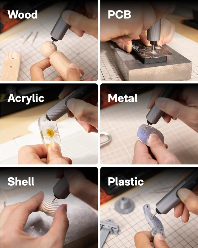Alt view image 5 of 7 - HOTO SNAPBLOQ D-A03 Cordless Electric Mini Drill w/ 20-Piece M2 Drill Bits | 3-Speed 6001,200 RPM, Coreless Brushless Motor, LED Light, Precision Hand Drill for Jewelry, PCB & DIY Crafts, USB-C