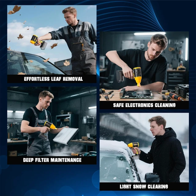 Alt view image 6 of 7 - ohyes Air Duster Fit for DeWALT 20v Max Battery | 380W Brushless High-Speed Motor 100,000RPM Battery Variable Speed Turbo Jet Fan for Jobsite Workshop(Battery not Included)