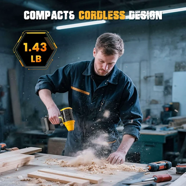 Alt view image 7 of 7 - ohyes Air Duster Fit for DeWALT 20v Max Battery | 380W Brushless High-Speed Motor 100,000RPM Battery Variable Speed Turbo Jet Fan for Jobsite Workshop(Battery not Included)