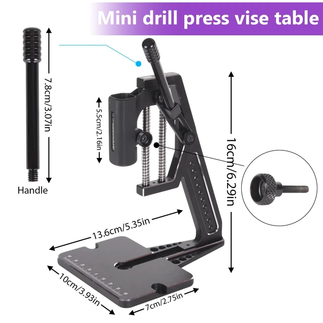 Alt view image 5 of 6 - AM ARROWMAX 5-Speed Mini Electric Drill Pen with Benchtop Press, 10 Small Bits with Aluminium Box, LED Lights, OLED Display, Resin Drill Set For Jewelry Making, Plastic, Wood