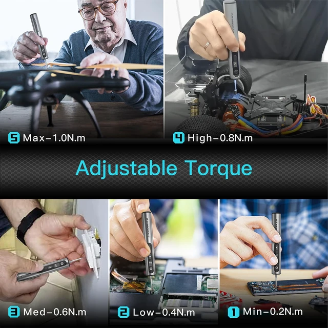 Alt view image 7 of 7 - AM ARROWMAX Mini Electric Screwdriver & Electric Drill, 2 in 1 Tool Set, Drilling Adapter, 600RPM, Precision Screwdriver, 70 Bit, 5 Torque Settings, Power Screwdriver for Phones Watch Laptops