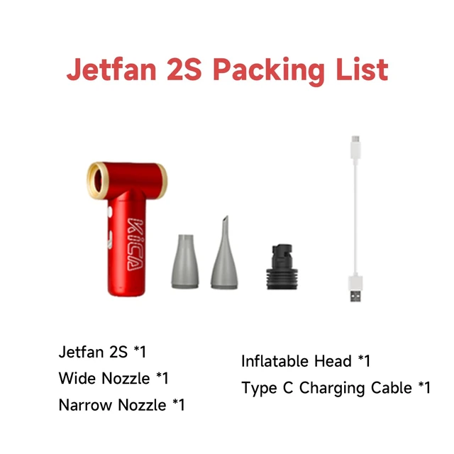 Alt view image 7 of 7 - KiCA Jetfan 2S Electric Air Duster, Rechargeable Compressed Air Cleaner | 117,000 RPM turbo airflow with upgraded nozzles and long battery life for cleaning electronics,cars,cameras and more