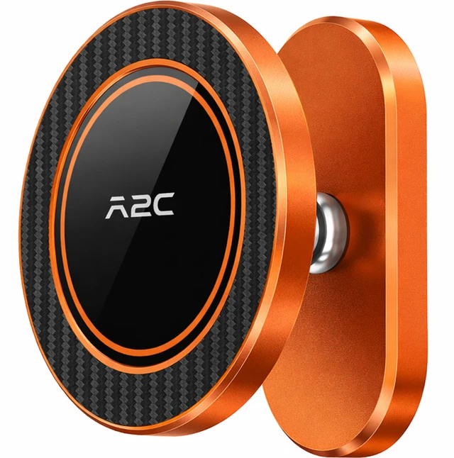 Main image of A2C Orange Alloy Magnetic Golf Cart Phone Holder Mount, Golf Accessories | Golf Gifts for Men Dad Father Husband Women Golfers, Golf Accessories Essentials Gadgets Gear Stuff Fits EZGO Club Car Yamaha