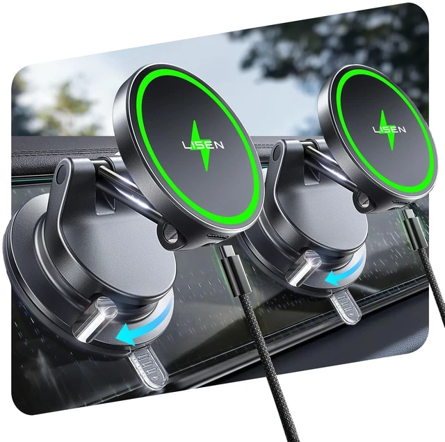 Main image of LISEN 15W Magsafe Car Mount Charger for iPhone 18 Pro Max, Magnetic Wireless Car Charger, Phone Mount, Magnetic Phone Holder for Carfor iPhone 18 Pro Max 17 16 15 14 13 12 Samsung Pixel